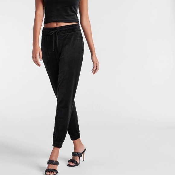 EXPRESS High Waisted Velour Joggers - Picture 6 of 6